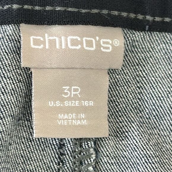 Chico's Jeans Size 3 (16) Slim Leg Inner Elastic Waistband - Picture 9 of 13